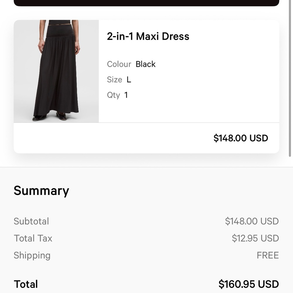 Lululemon Athletica Black Maxi Skirt for Casual Wear